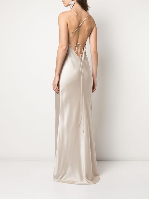 michelle mason bias maxi gown