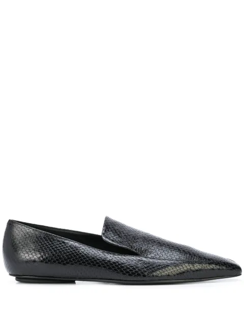 Rosetta Getty embossed square-toe loafers