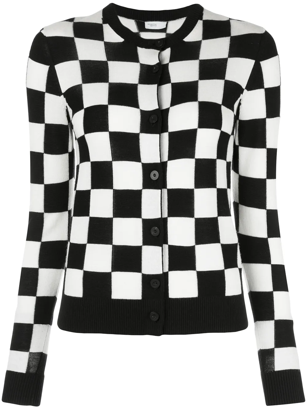 black and white checkered cardigan