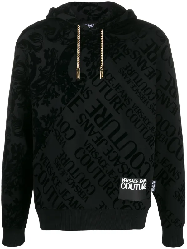 Versace felpa con stampa barocca di colore nero farfetch Versace felpa con stampa barocca di colore nero farfetch