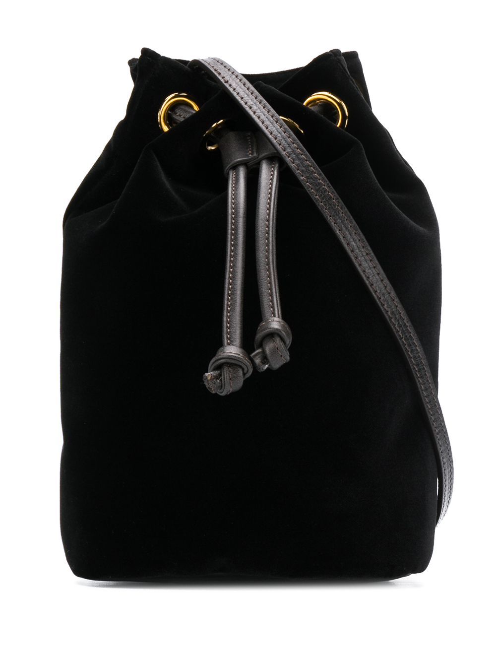 фото L'Autre Chose MINI BUCKET BAG IN VELLUTO NERO