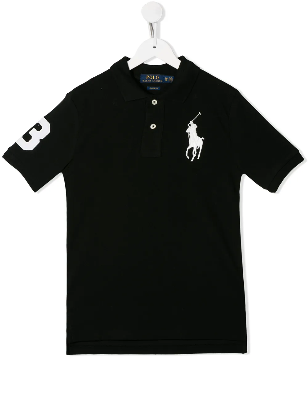 POLO RALPH LAUREN KIDS Piqué poloshirt Zwart