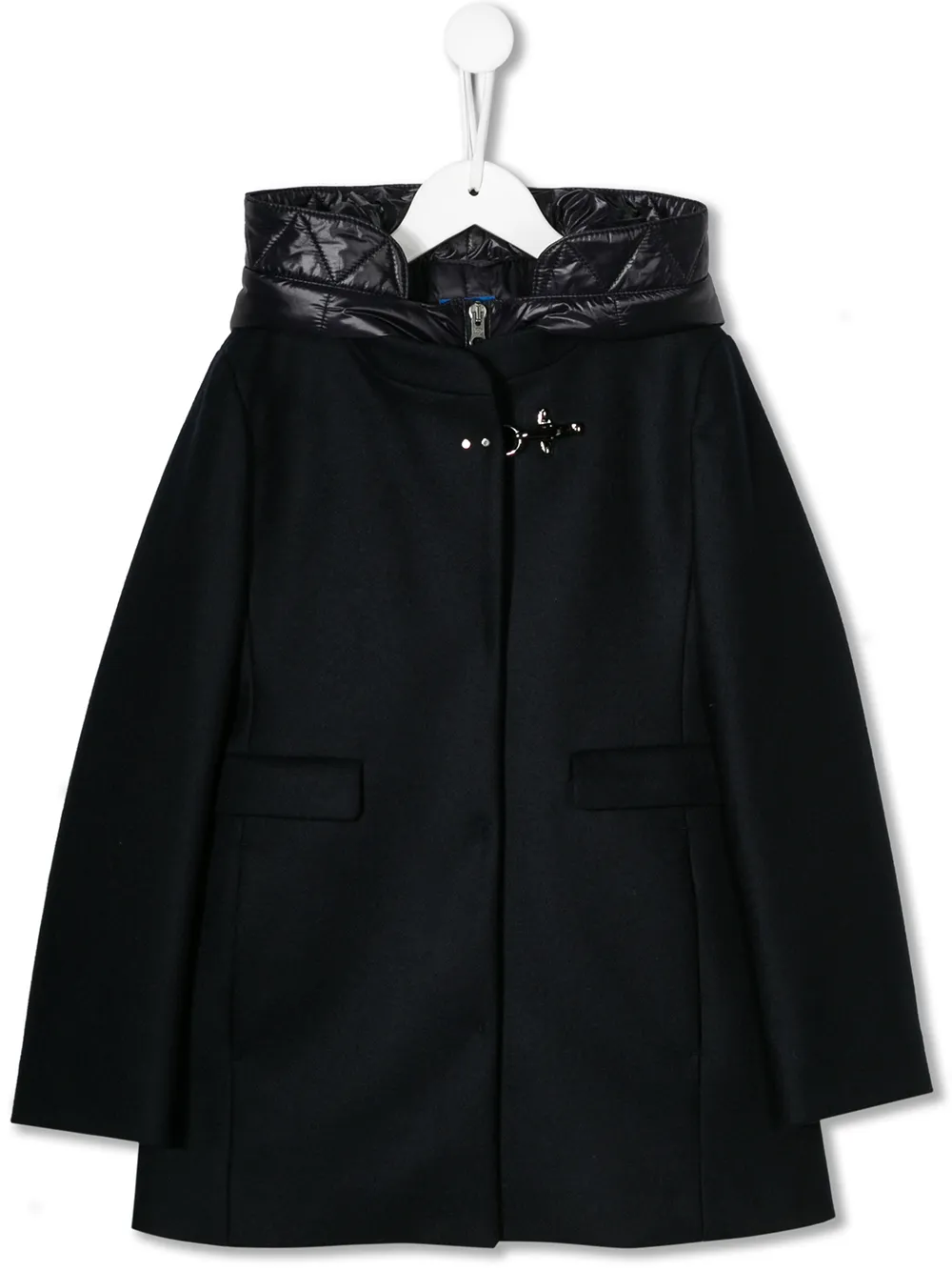 Fay Kids однобортное пальто со стеганым капюшоном Fay Kids однобортное пальто со стеганым капюшоном