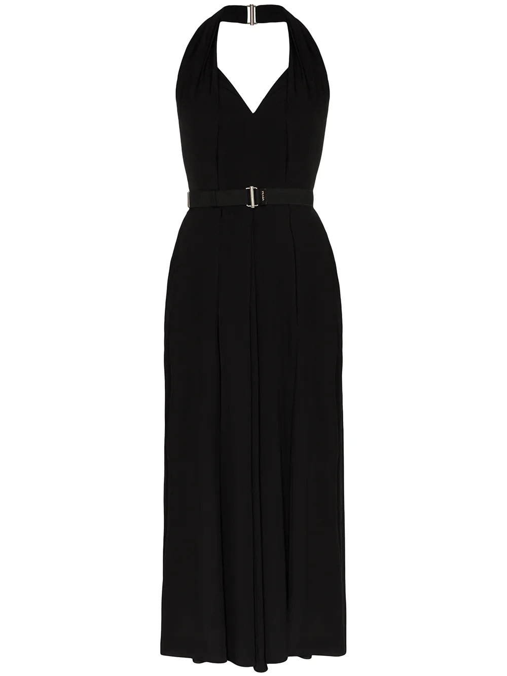 Prada Neckholder-Kleid Mit Gürtel cmbMK joubL Prada Neckholder-Kleid Mit Gürtel cmbMK joubL
