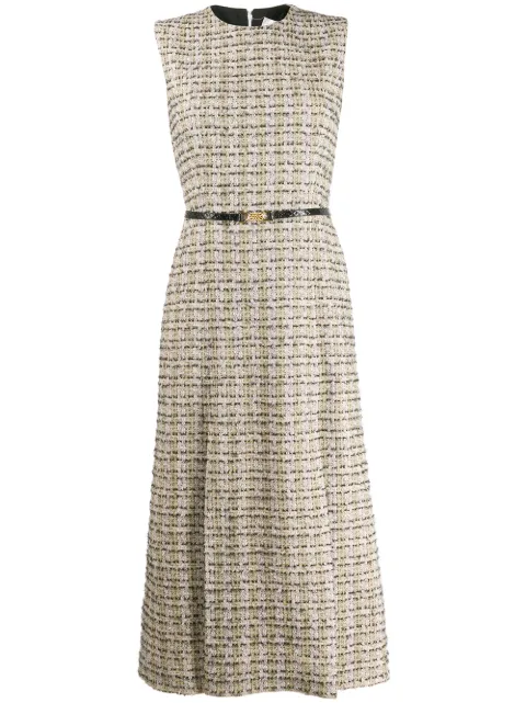 sleeveless tweed dress