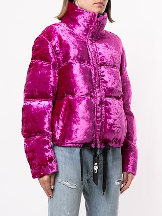 reversible velvet puffer jacket展示图