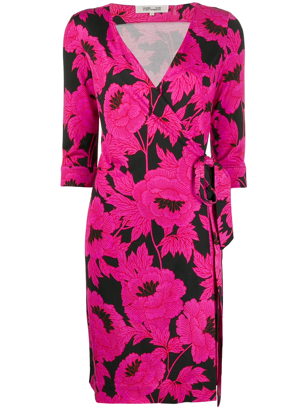 dvf pink wrap dress
