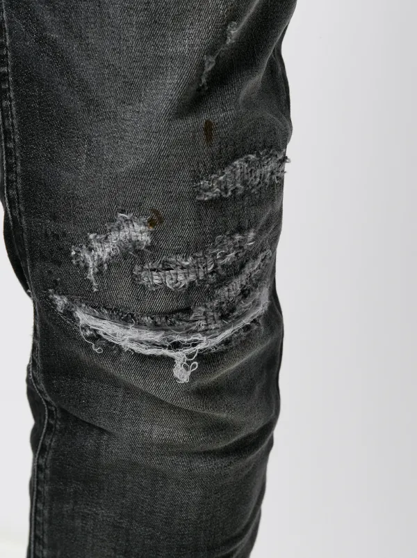 diesel black distressed jeans