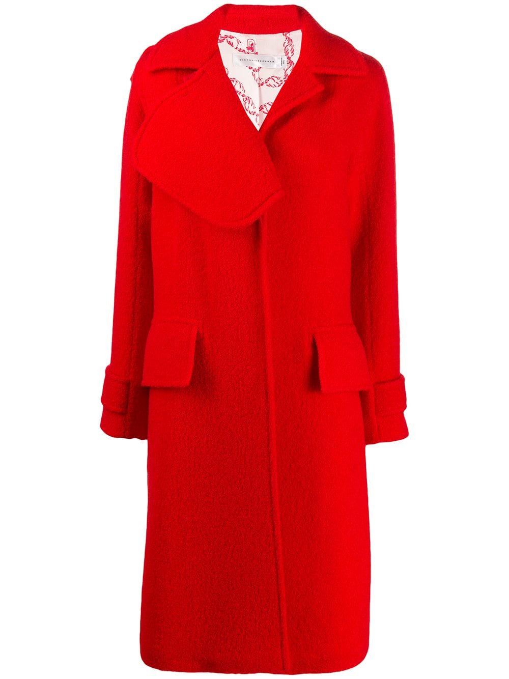 фото Victoria beckham фактурное пальто с асимметричными лацканами