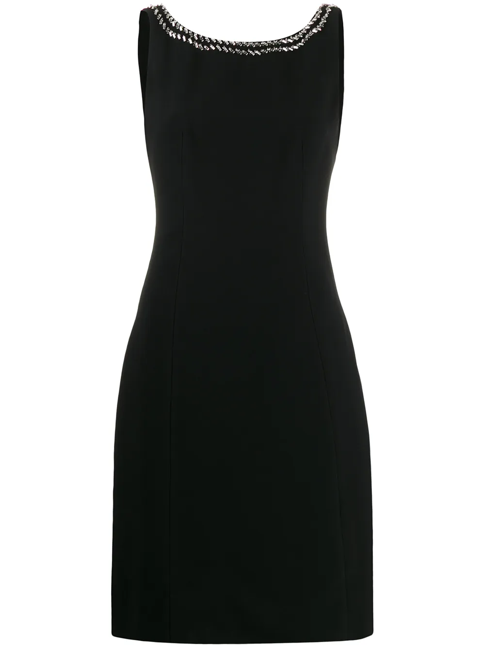 robe mi-longue à encolure ronde à ornements