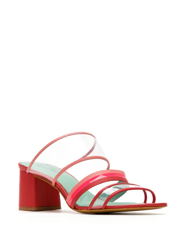 red plastic sandals