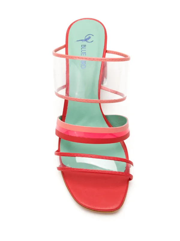 red plastic sandals