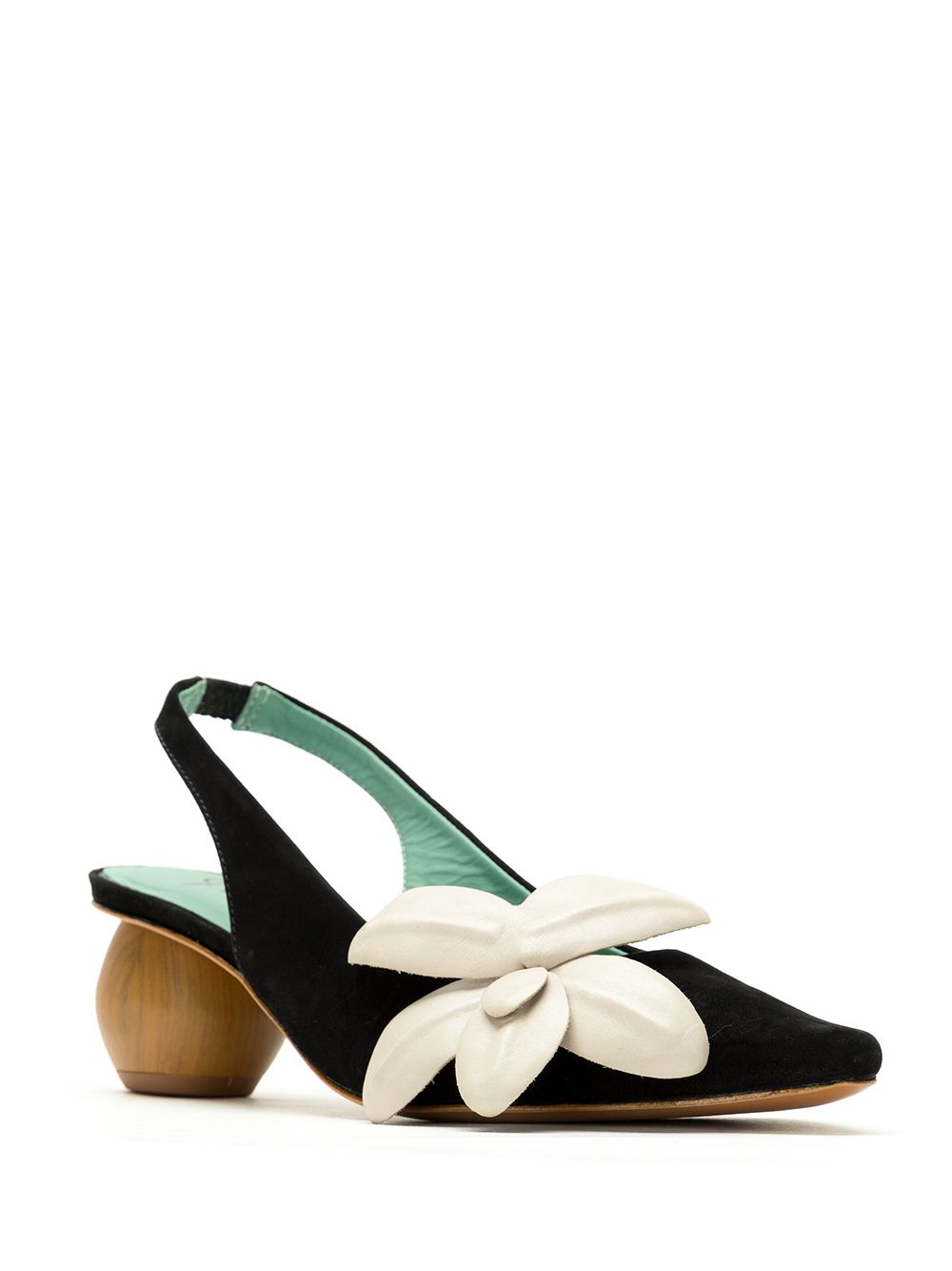 фото Blue bird shoes slingback flora nobuck preto