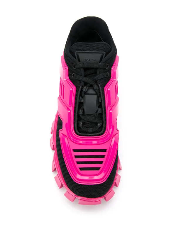 pink and black prada sneakers