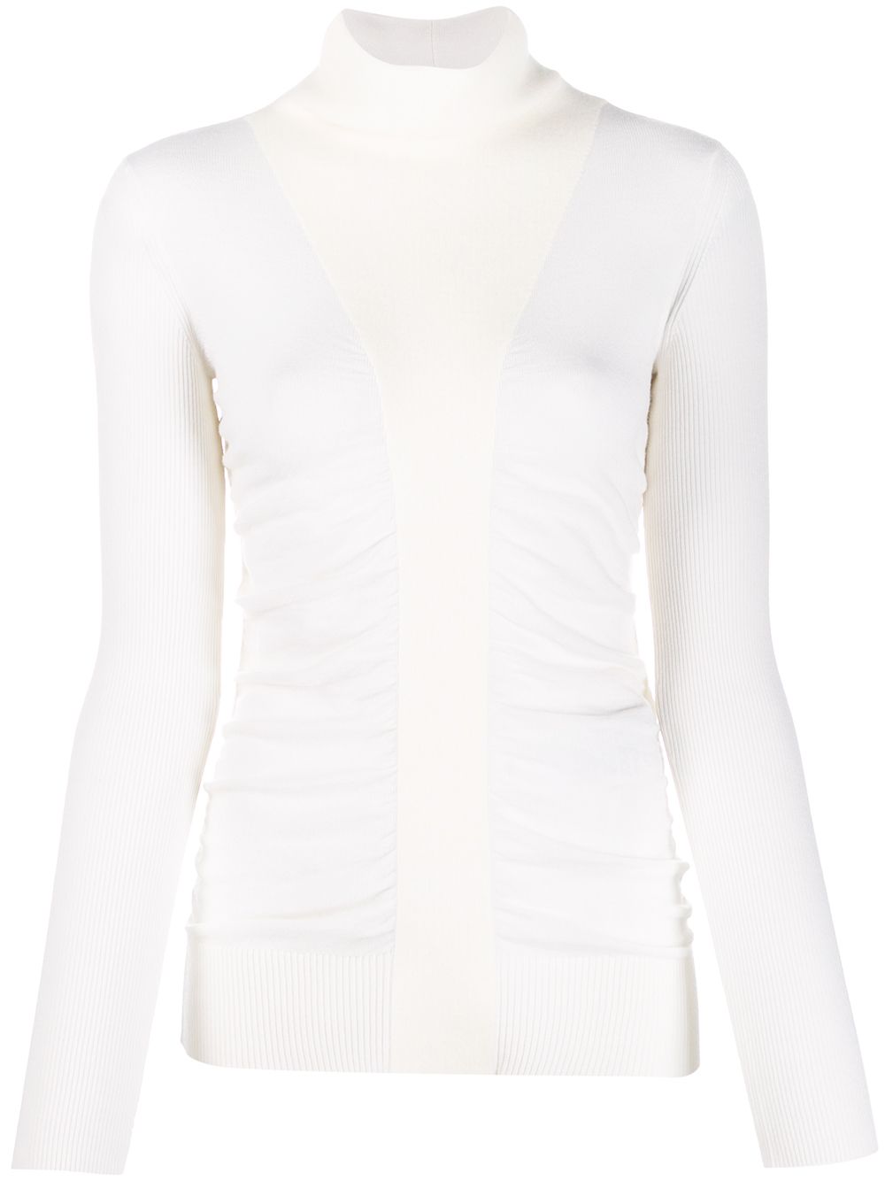 Sportmax Geraffter Rollkragenpullover In White