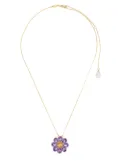 Dolce & Gabbana Spring amethyst floral charm necklace - Gold