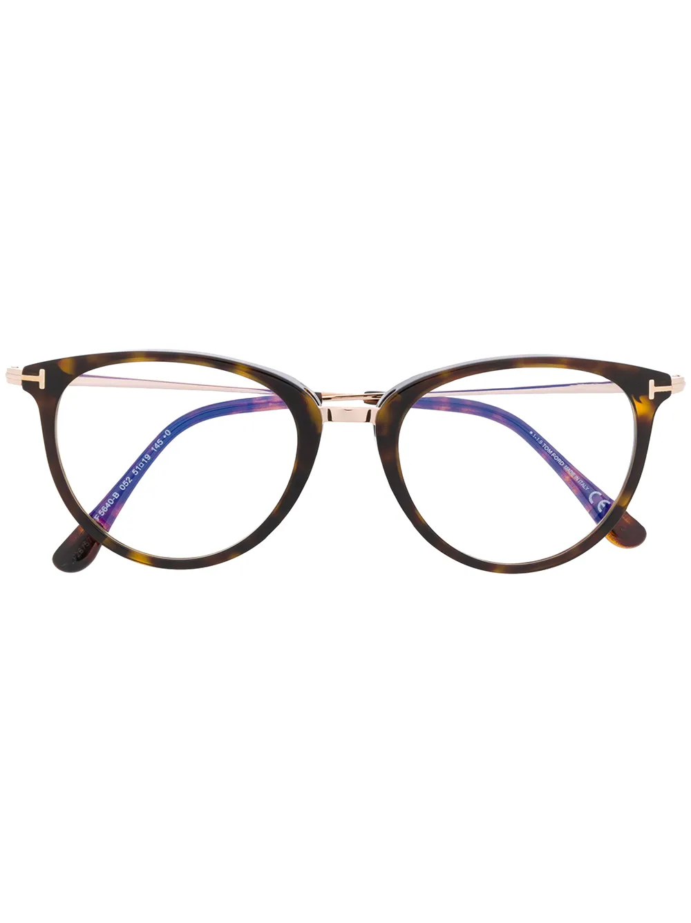 

TOM FORD Eyewear lentes redondos FT5640B - Marrón