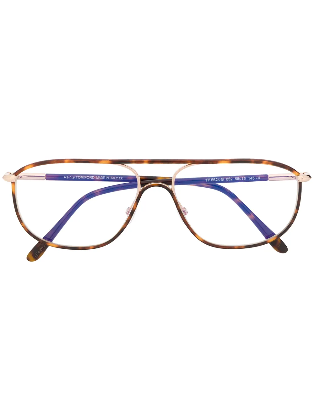

TOM FORD Eyewear tortoiseshell pilot-frame glasses - Brown