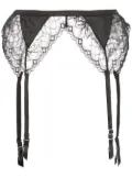 Fleur Du Mal Gardenia lace garter belt - Black