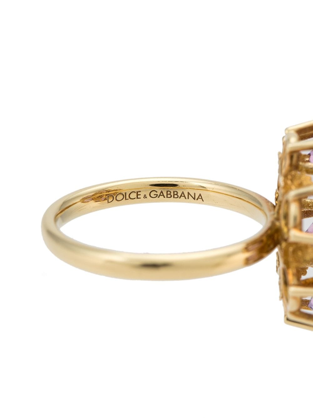 Shop Dolce & Gabbana 18kt Yellow Gold Spring Gemstone Ring