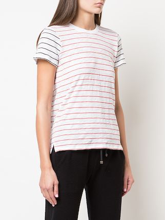 contrast colour striped T-shirt展示图