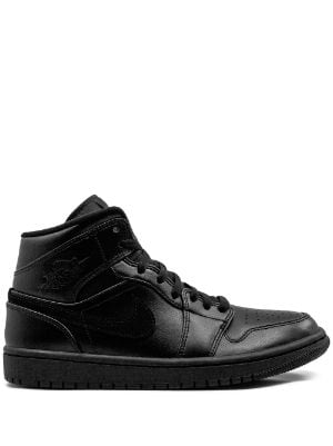 all black leather jordan 1