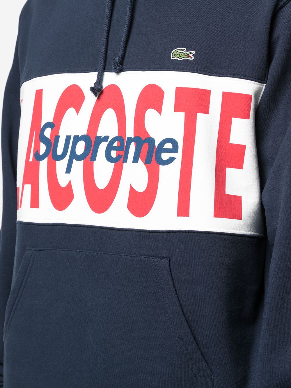 Supreme Lacoste Logo Panel Hooded Sweatshirt Black