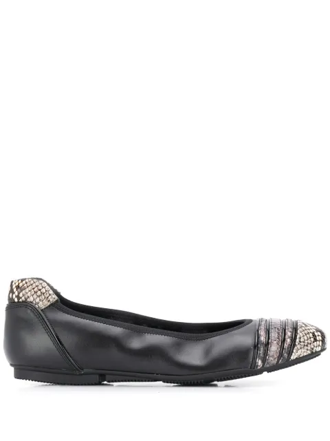 HOGAN SNAKESKIN PRINT BALLERINA SHOES