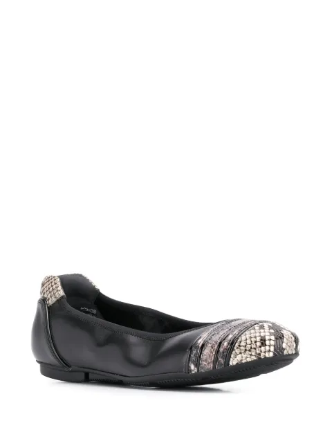 HOGAN SNAKESKIN PRINT BALLERINA SHOES
