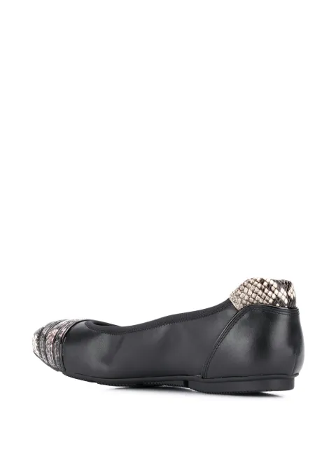 HOGAN SNAKESKIN PRINT BALLERINA SHOES