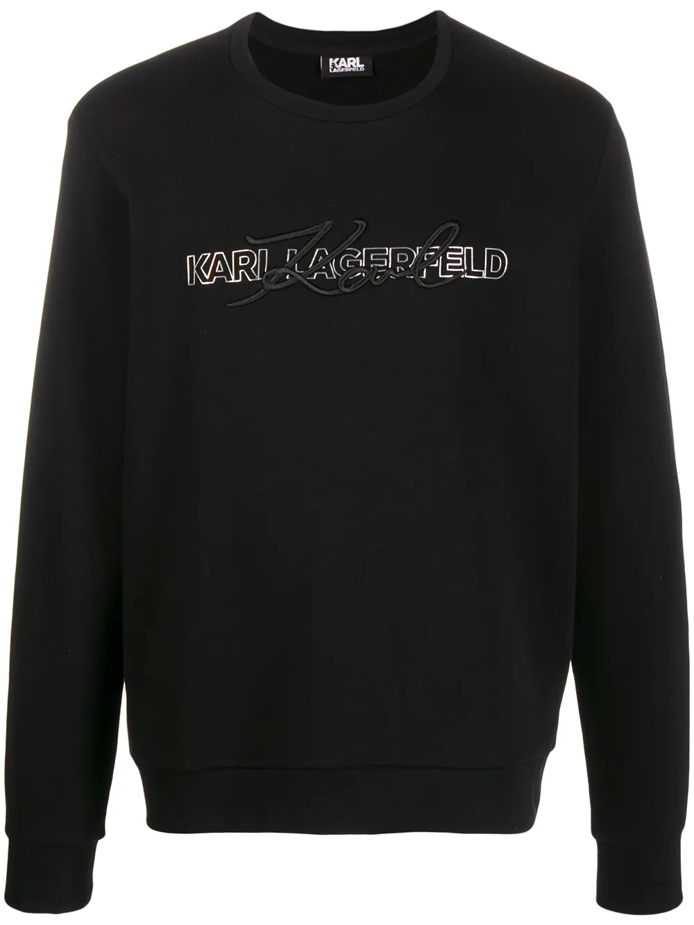Karl Lagerfeld Sweatshirt Mit Logo Stickerei Farfetch KARL LAGERFELD Pullover mit Logo Stickereien in Weiß online