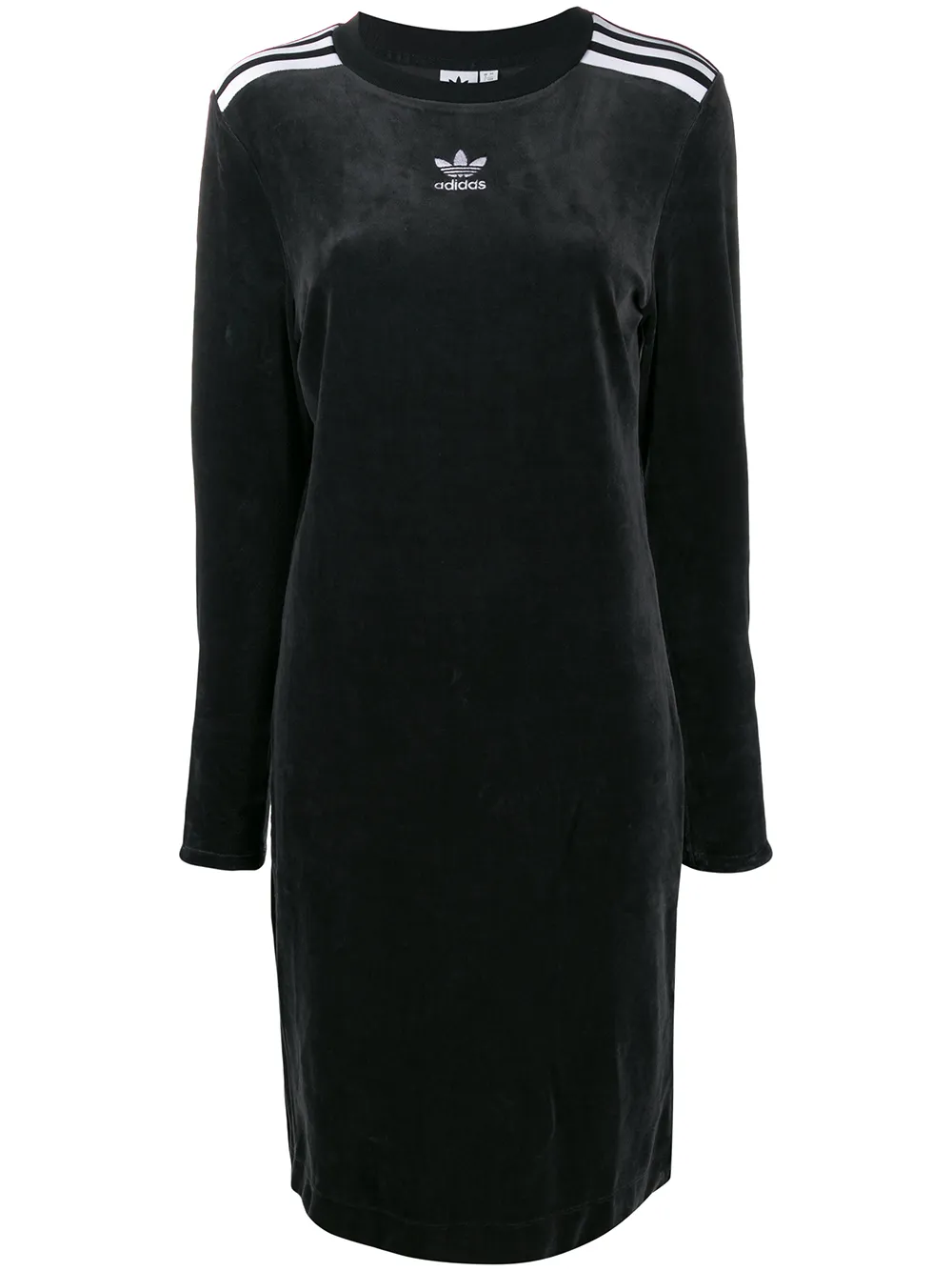 adidas Langärmeliges Kleid mit Logo - Schwarz