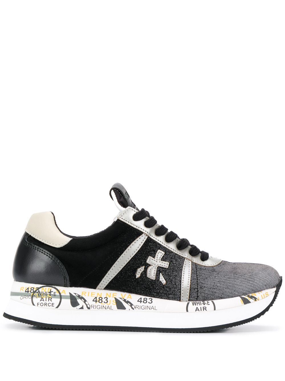 

Premiata tenis con paneles - Negro