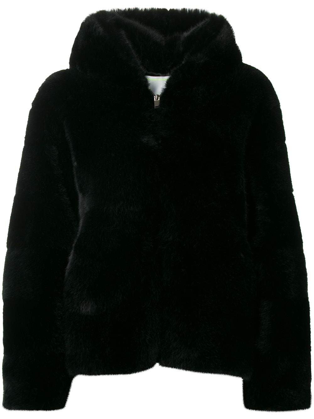 Ava Adore Hooded Faux-fur Jacket In Black