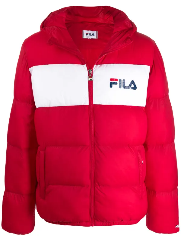 fila padded jacket with buckle fastening and chest logo