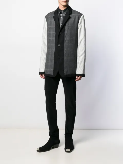 ANN DEMEULEMEESTER MIXED PATTERN PANELLED JACKET