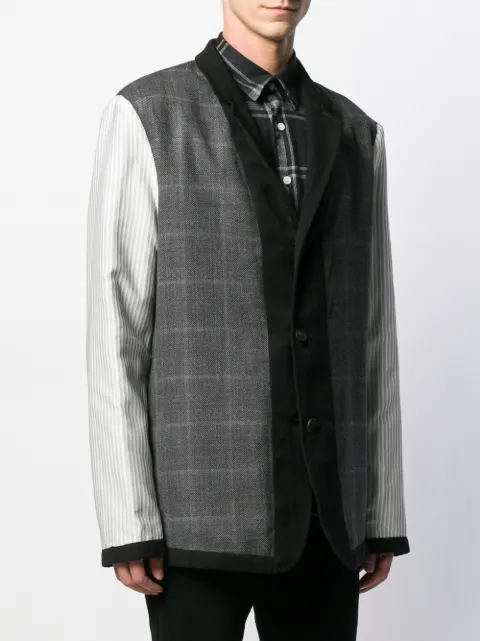 ANN DEMEULEMEESTER MIXED PATTERN PANELLED JACKET