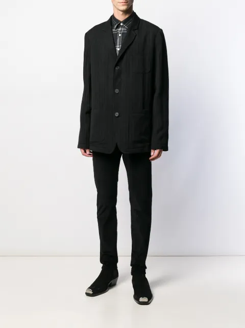 ANN DEMEULEMEESTER MIXED PATTERN PANELLED JACKET