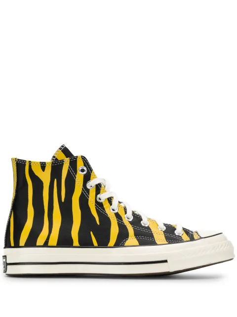 yellow converse leather