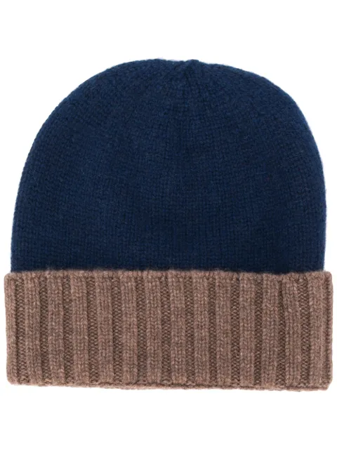 Dell'oglio gorro tejido con detalle de canalé