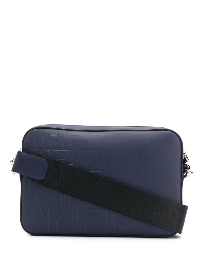 Fendi Shaded-effect Ff Messenger Bag In Blue