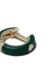 Ef Collection 14kt yellow gold enamel diamond huggie earrings