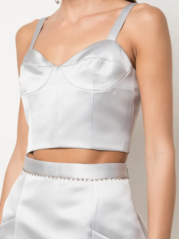 silver bustier top