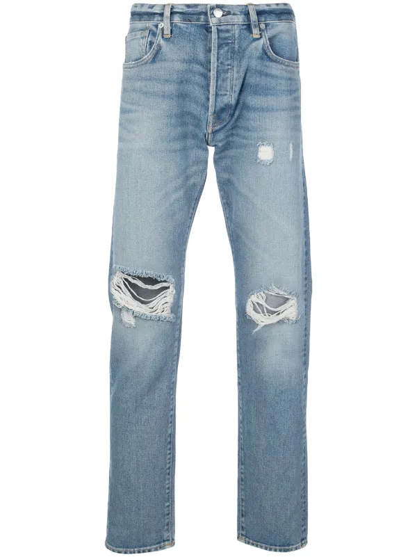 ripped tapered jeans