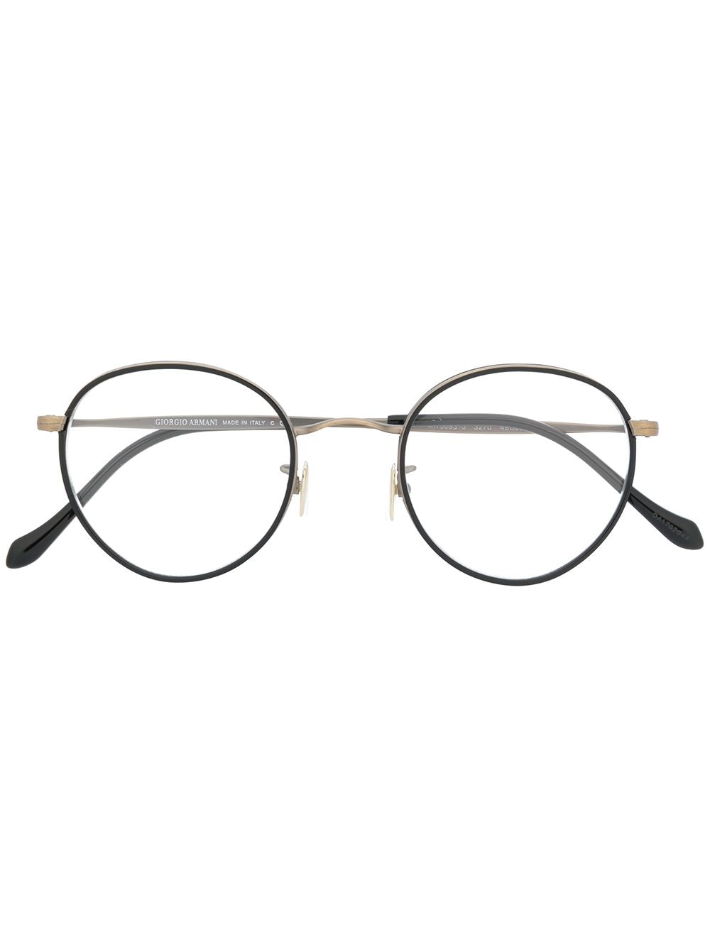 Giorgio Armani Logo Round Glasses In 金色