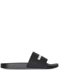 Balenciaga logo-embossed pool slides - Black