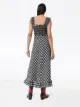 GANNI seersucker check smocked midi dress
