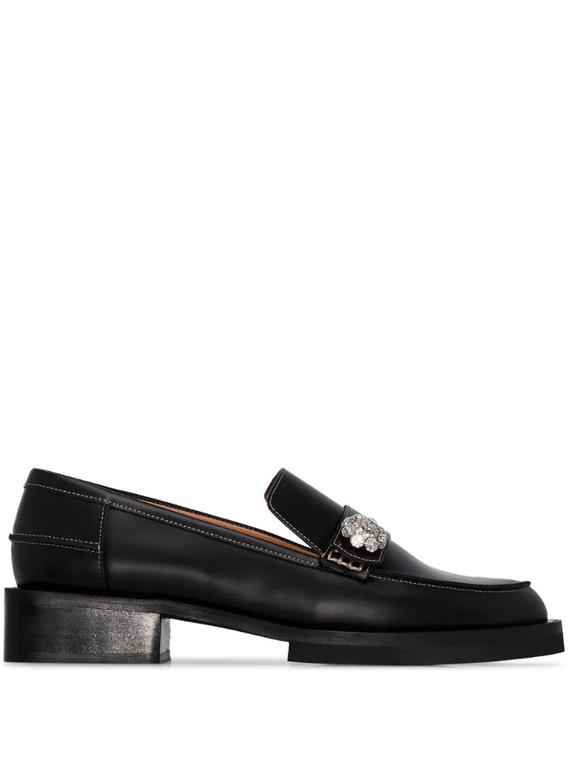 black crystal loafers