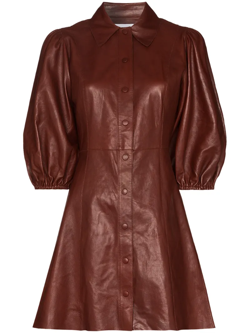 GANNI POUF-SLEEVE MINI DRESS
