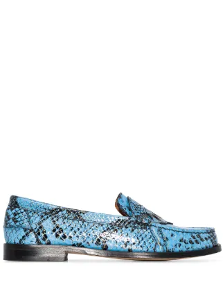 snake leather loafers